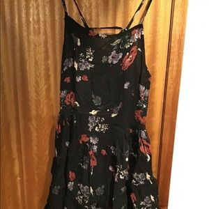 NWT Free people rayon floral ruffles mini dress tunic top straps size M